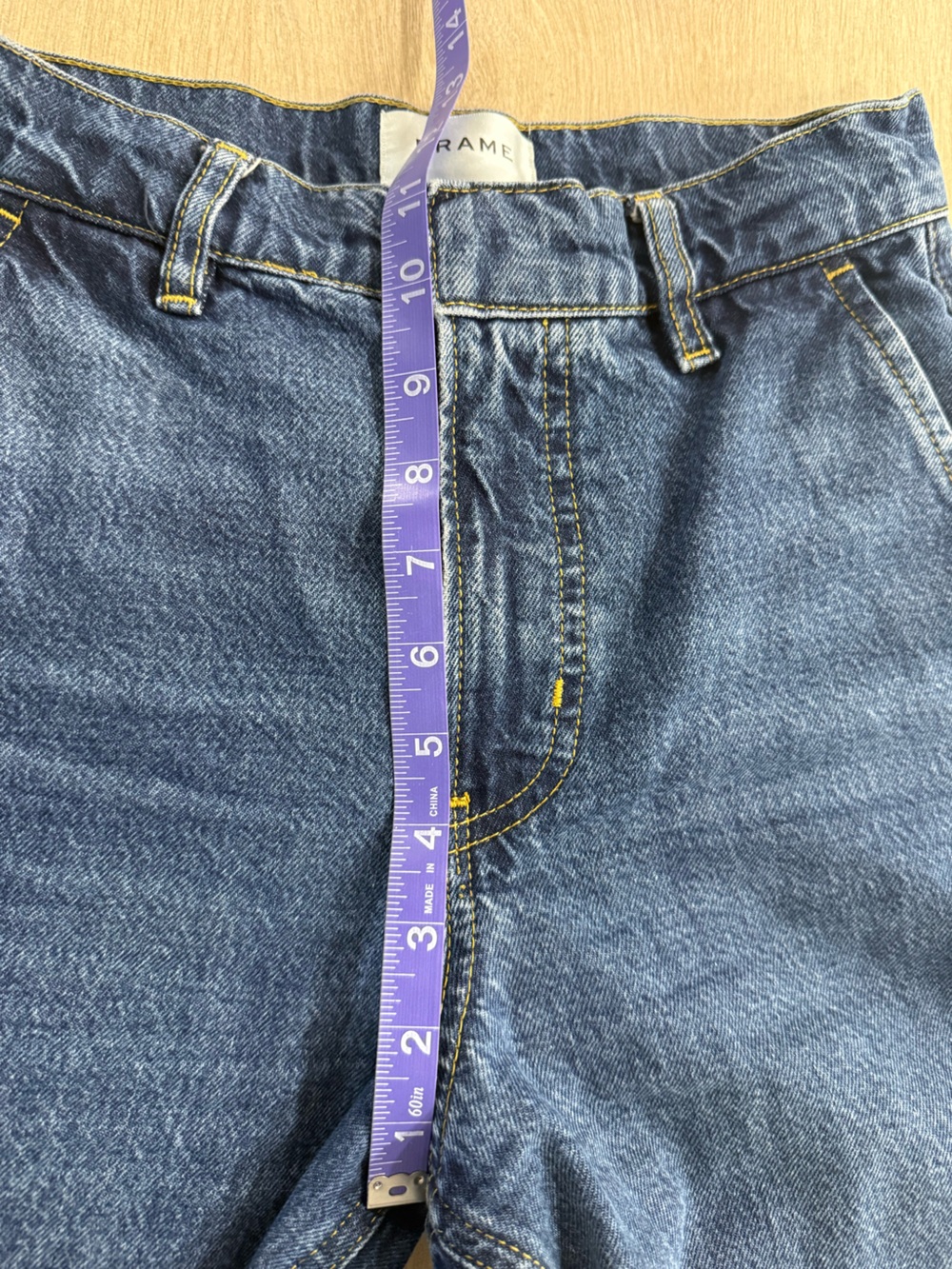 FRAME Wide Leg Trouser Jeans High Rise Blind Spot Wash Denim Size 23 - Picture 14 of 15